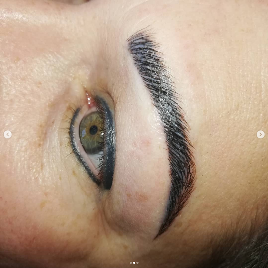 Close-up of a microbladed eyebrow and lash liner at Crystal Waters Spa Emalahleni