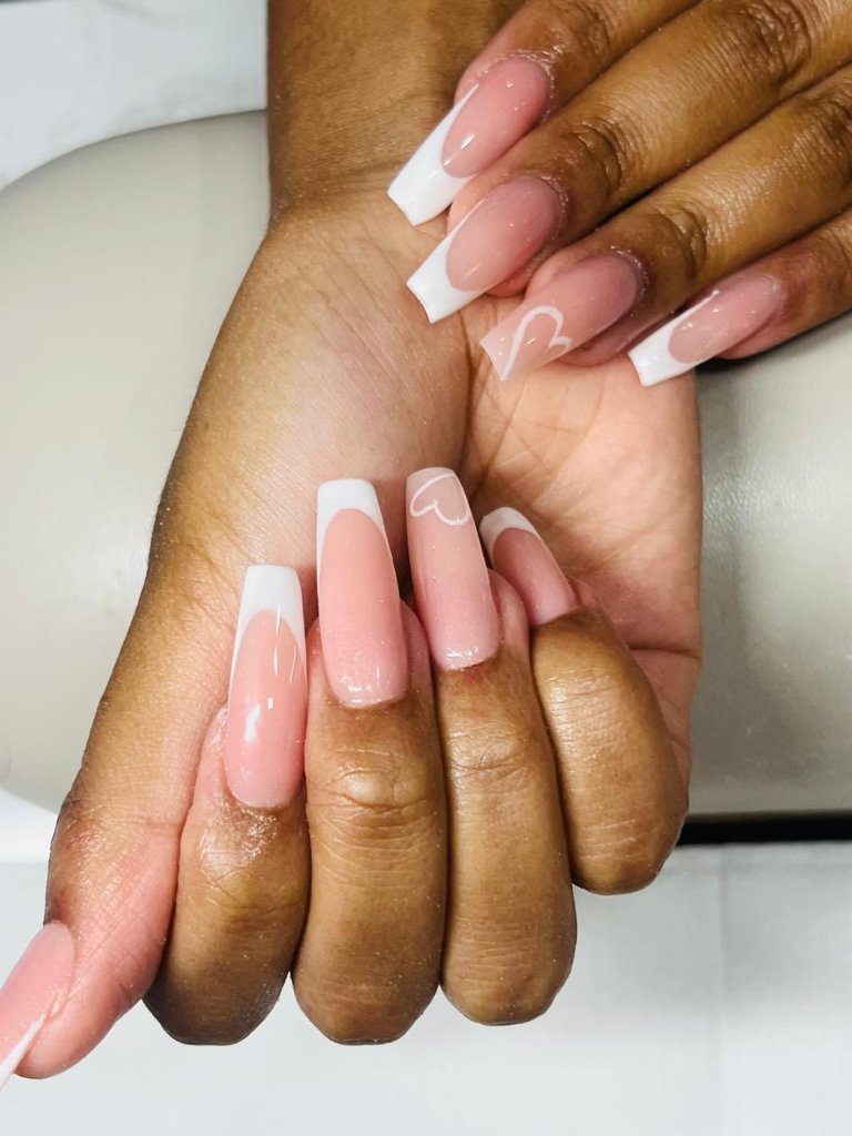 White French nails at Crystal Waters Spa Del Judor