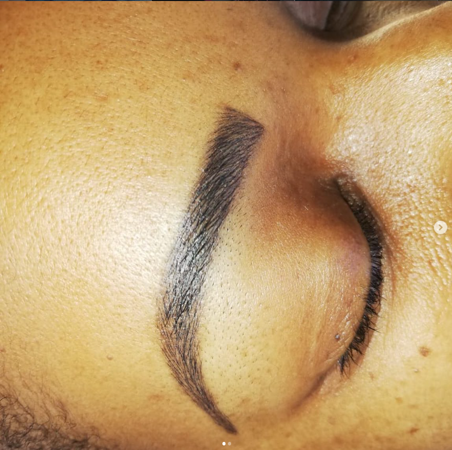 Defined microblading brow result at Crystal Waters Spa Del Judor