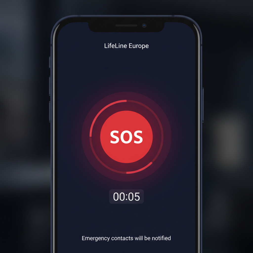 SOS emergency button screen