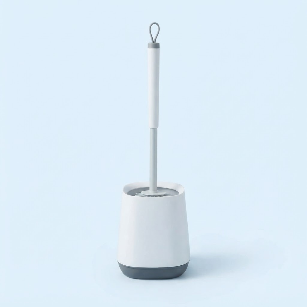 Siliconen Toiletborstel met Houder – Wit