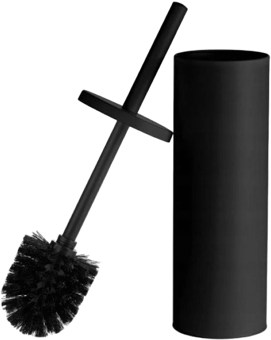 Metalen Toiletborstel met Houder – Zwart