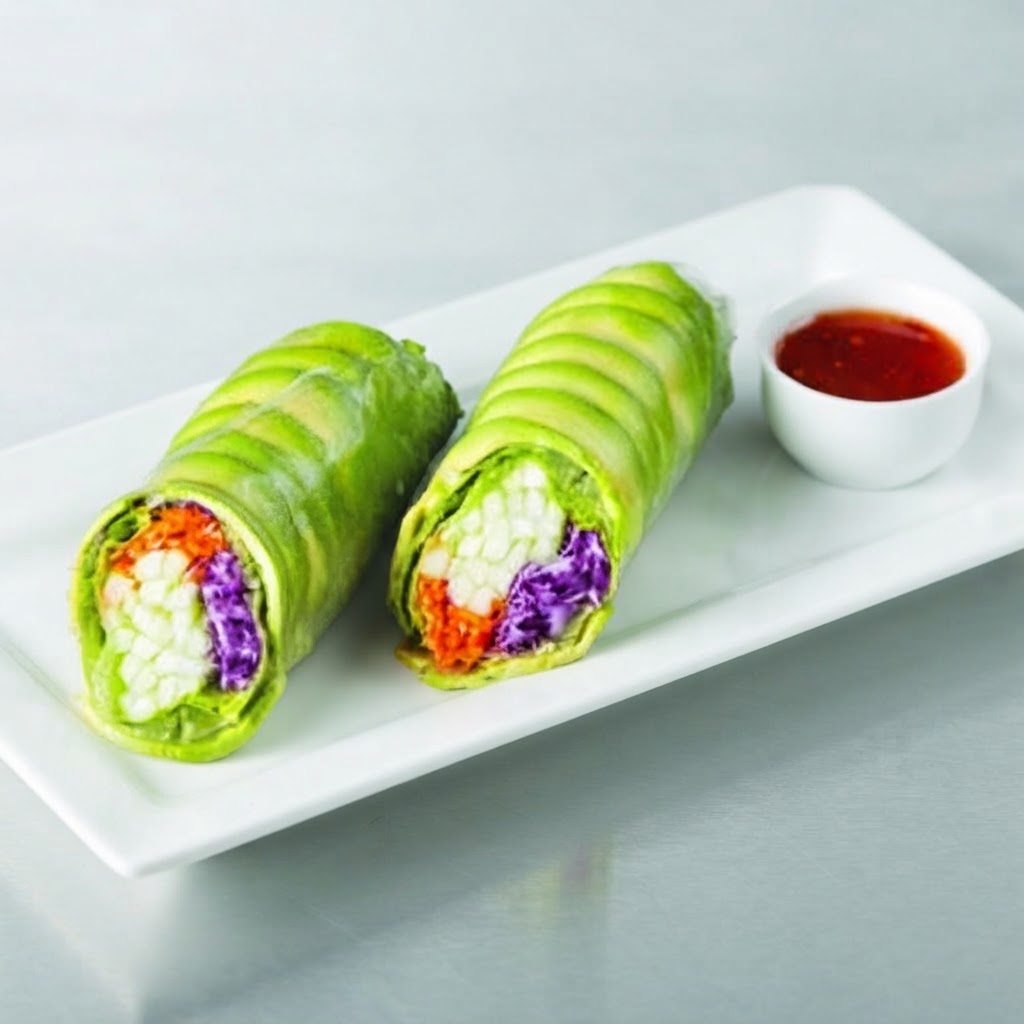 Veggie Summer Wrap — Lettuce, carrot, cucumber, avocado, sweet chili sauce | Sarah Sushi Sushi Wraps & Burritos