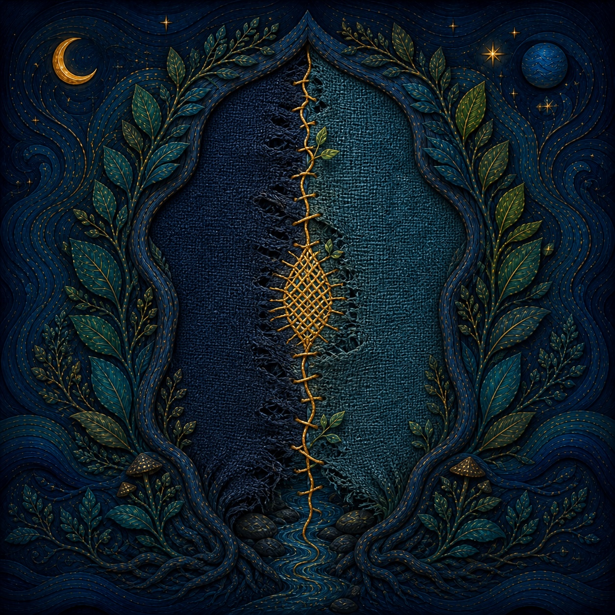 Sacred symbol for Repair as the continuation of the weave