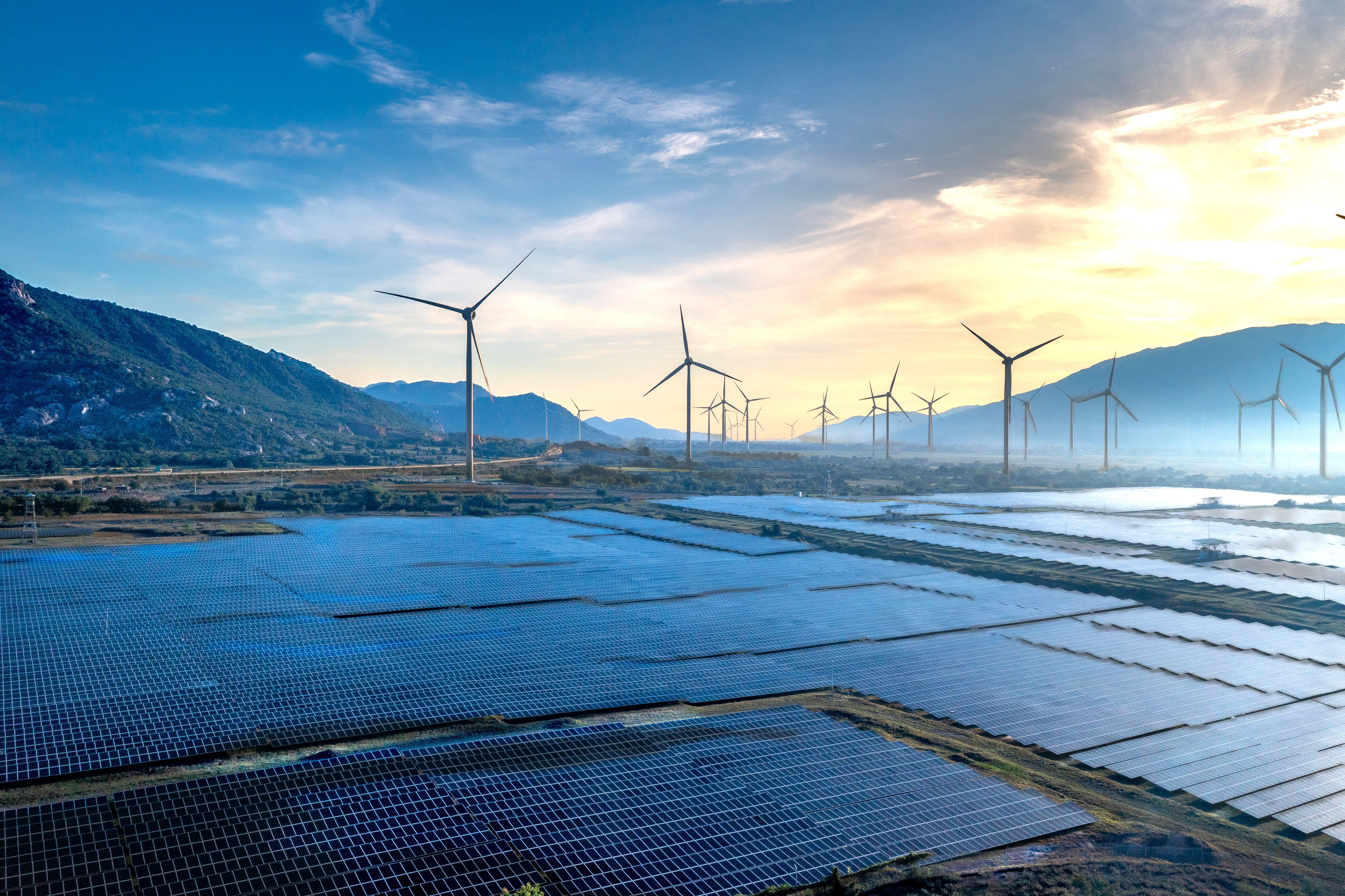 Panneaux solaires et éoliennes