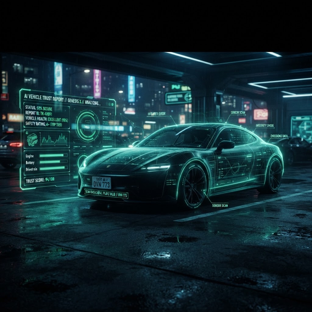 AI vehicle trust report scanning concept