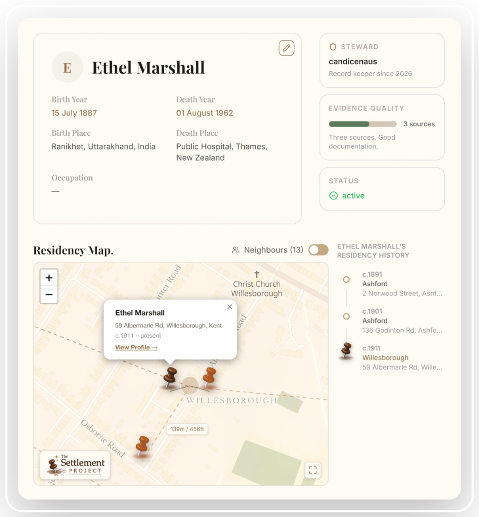 Explore a resident – profile and residency map