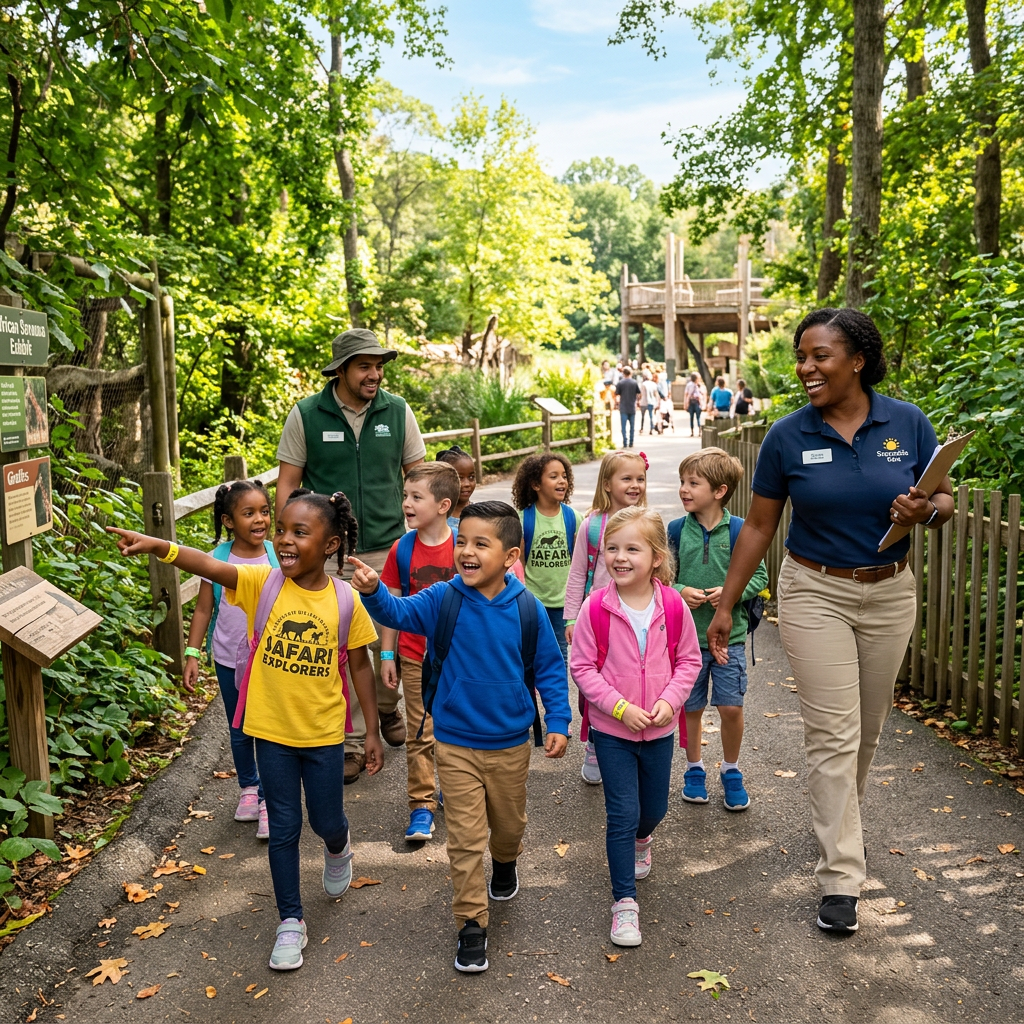 Children on supervised field trip summer camp Baltimore MD