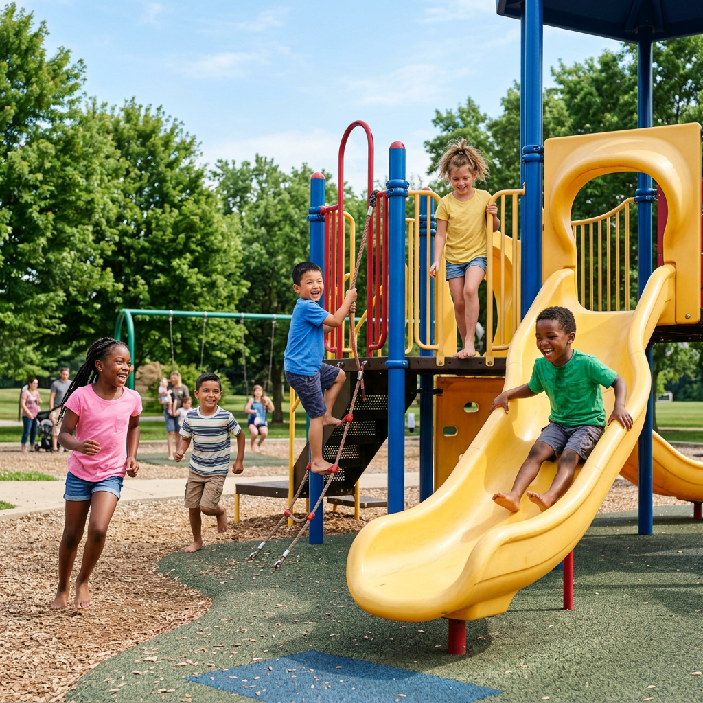 Kids playing outdoors at summer day camp Baltimore MD 21206