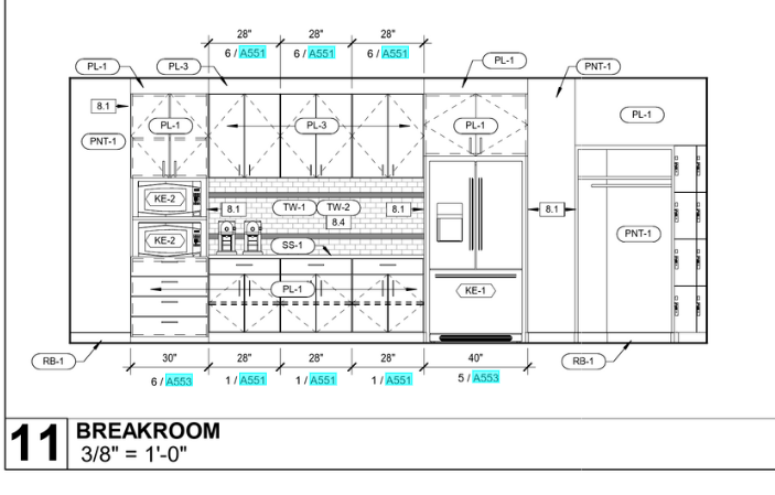 Commercial Breakroom โ Cabinetry Plan