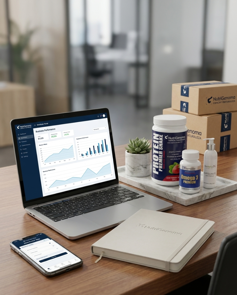 Distribuidor Nutrigenoma preparando pedidos