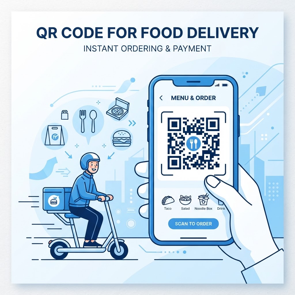 qr code for food delivery — BlueQRCode