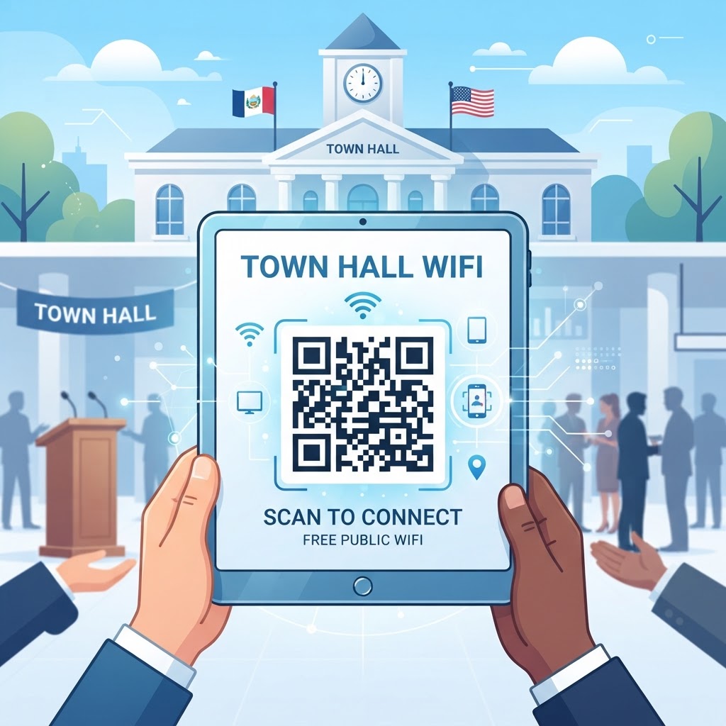 wifi qr code for town hall — BlueQRCode