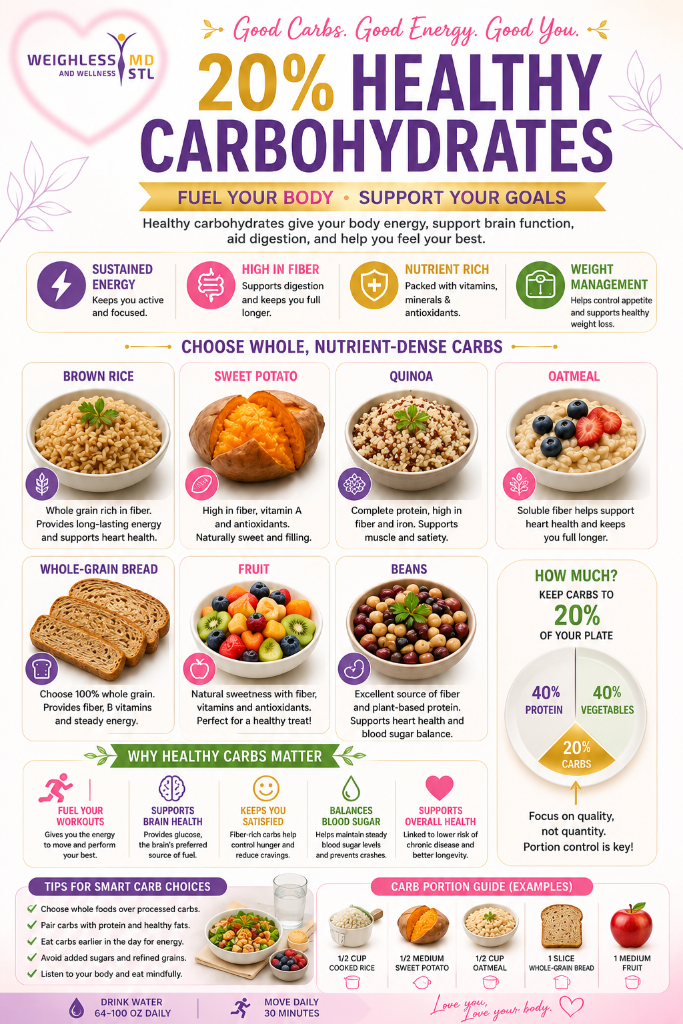 20% Healthy Carbohydrates — sources, benefits, and portion guide