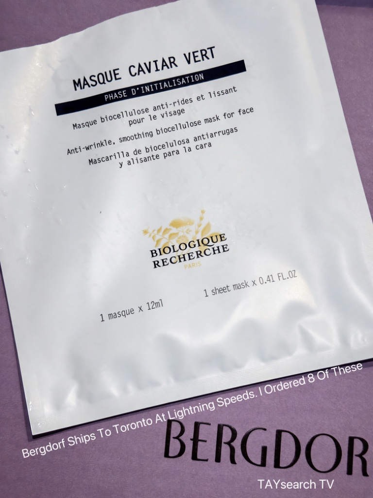 Biologique Recherche Masque Caviar Vert Sheet Mask · Bergdorf Goodman Haul · TAY Ordered 8