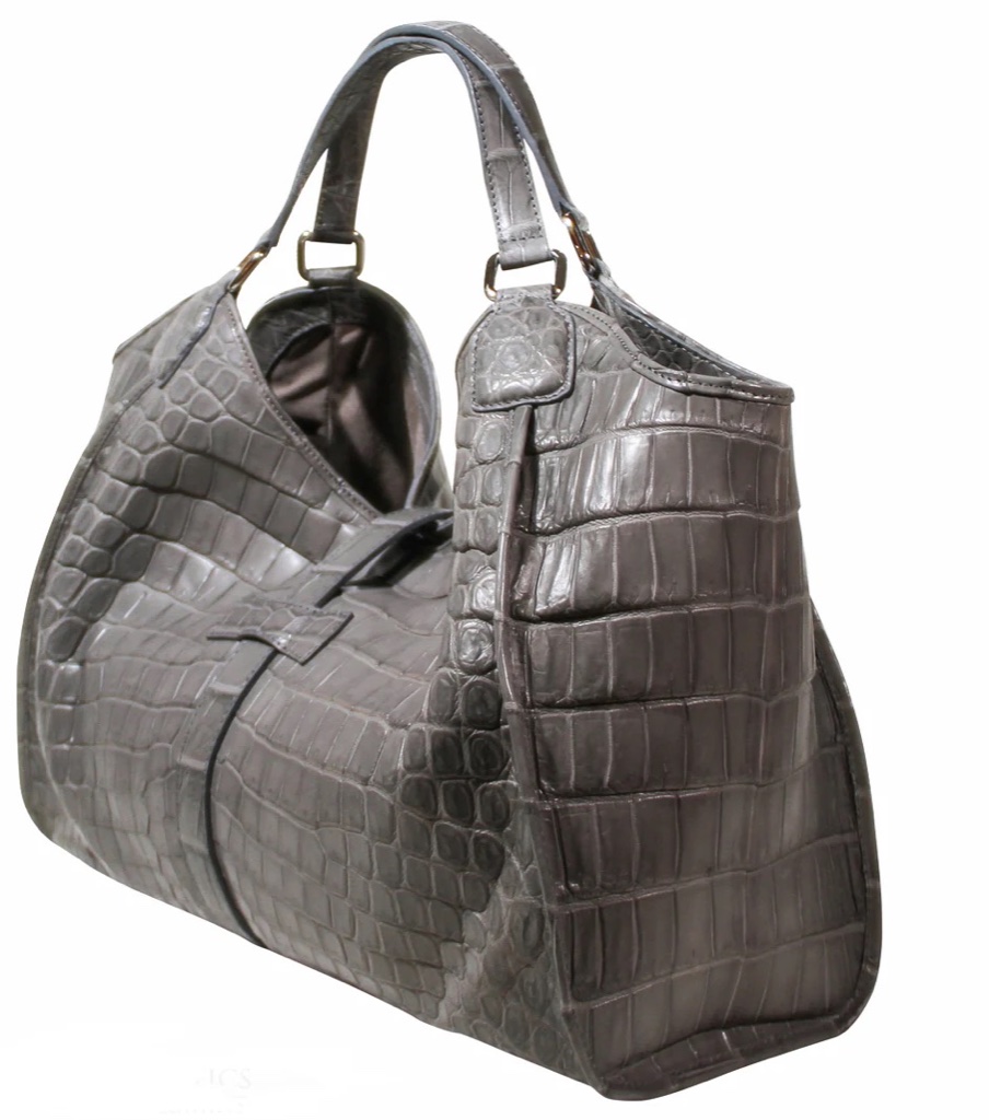 TAY Bauble Beach Bag · Croc X Gator Leather · Colorway: TAYgrey · Wearable Tech · Programmed