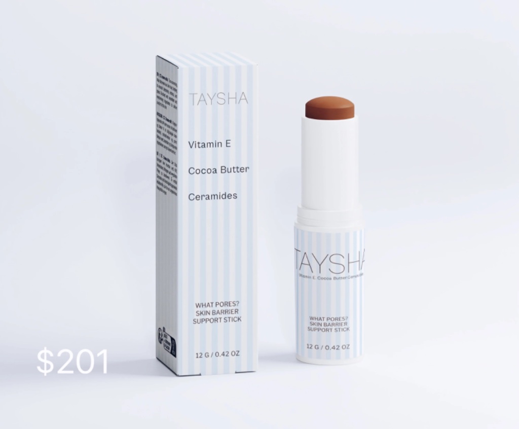 TAYsha WHAT PORES? · Vitamin E · Cocoa Butter · Ceramides · 12G / 0.42 OZ