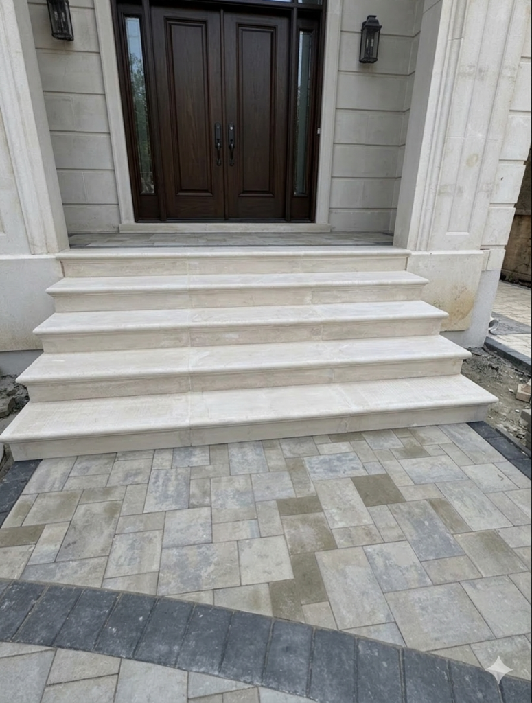 Precision Stone Staircase - Roslyn, New York - TrueCraft Construction
