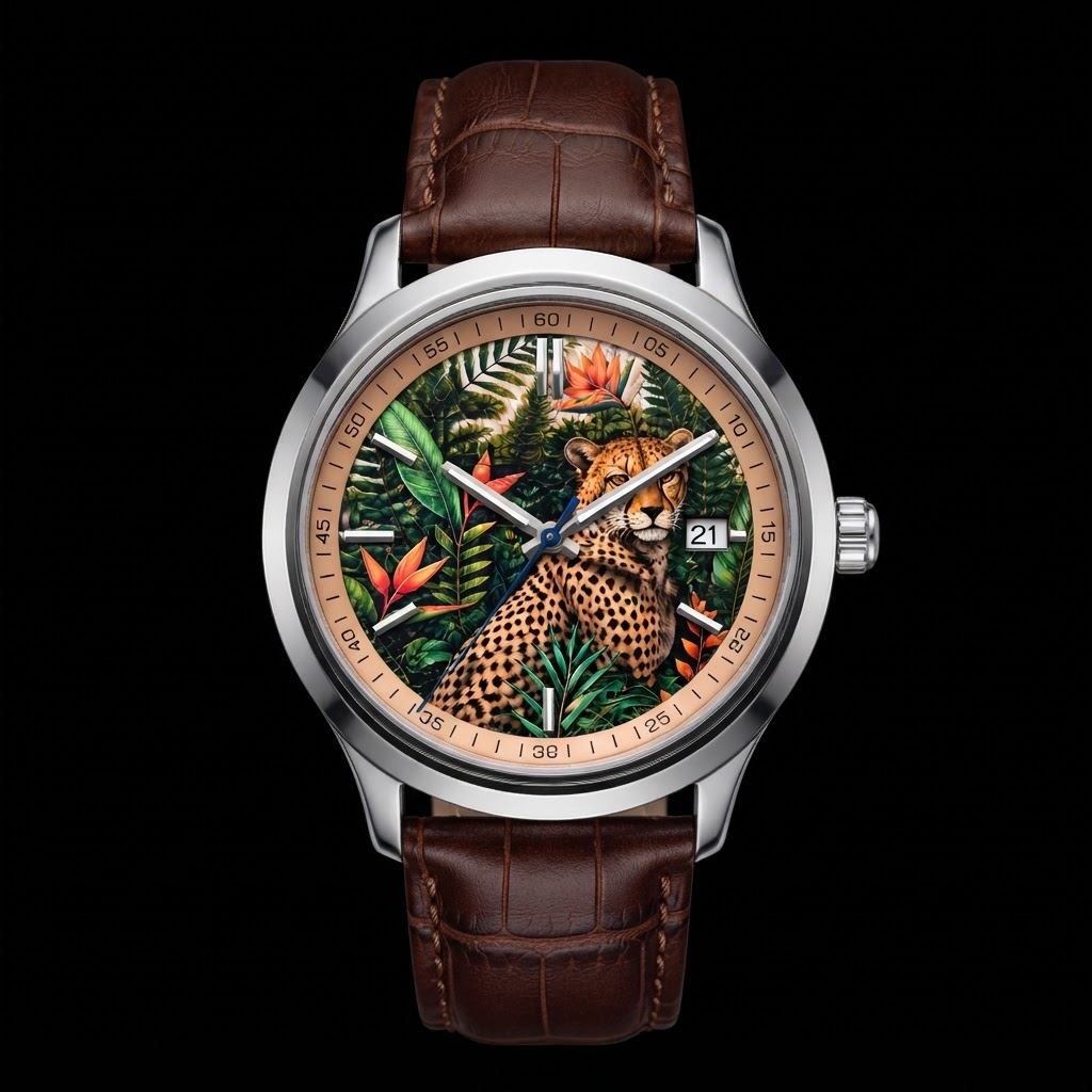 ZUREX Automatik-Uhr mit Gepard-Zifferblatt