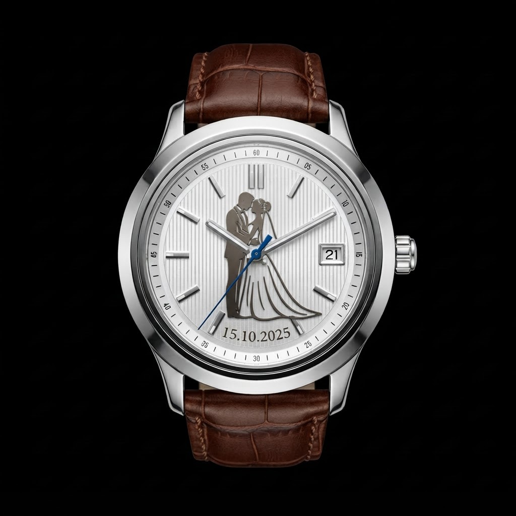 ZUREX Automatik-Uhr mit Hochzeitspaar und Datum 15.10.2025