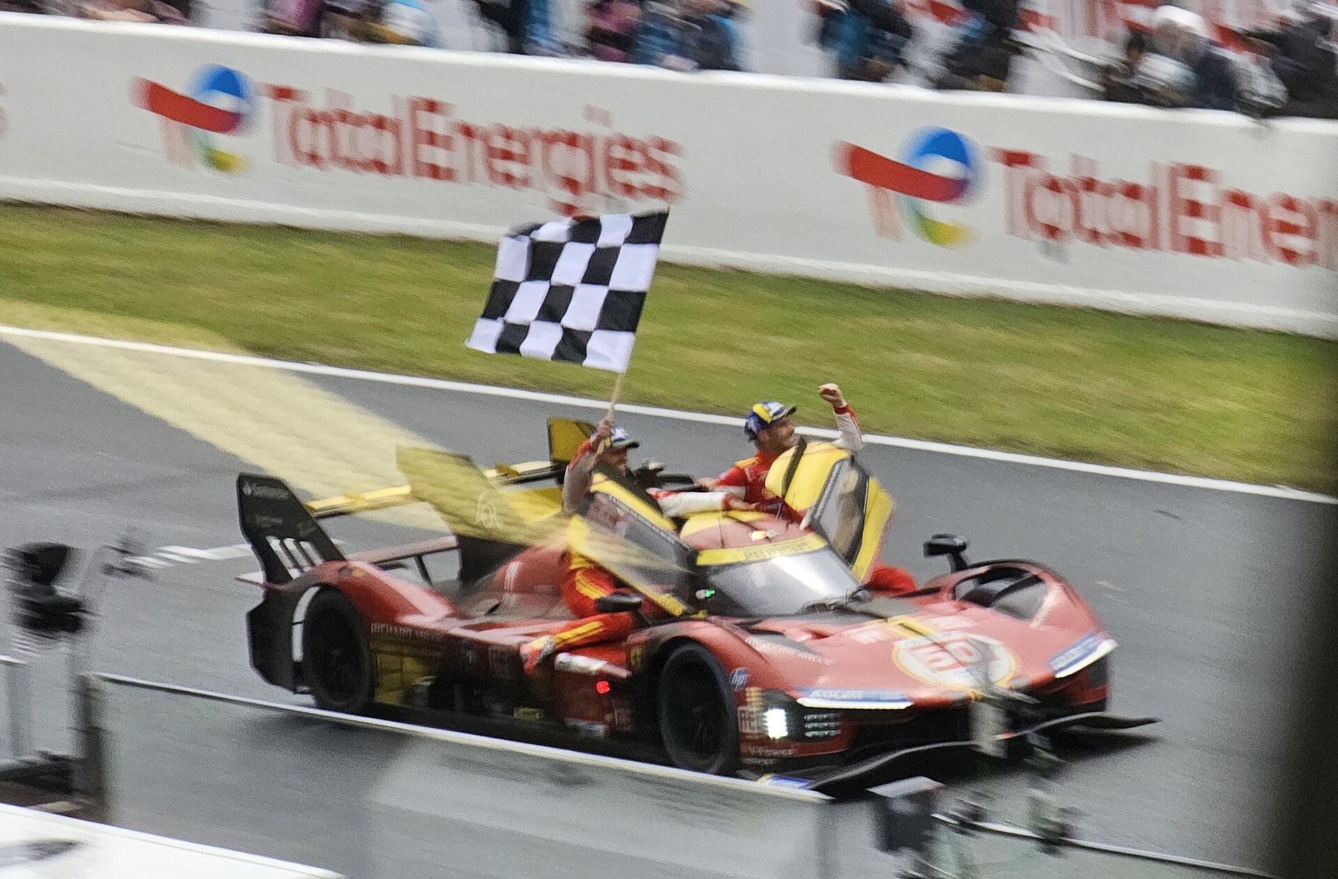 Number 50 Ferrari 499P at the 2024 24 Hours of Le Mans.