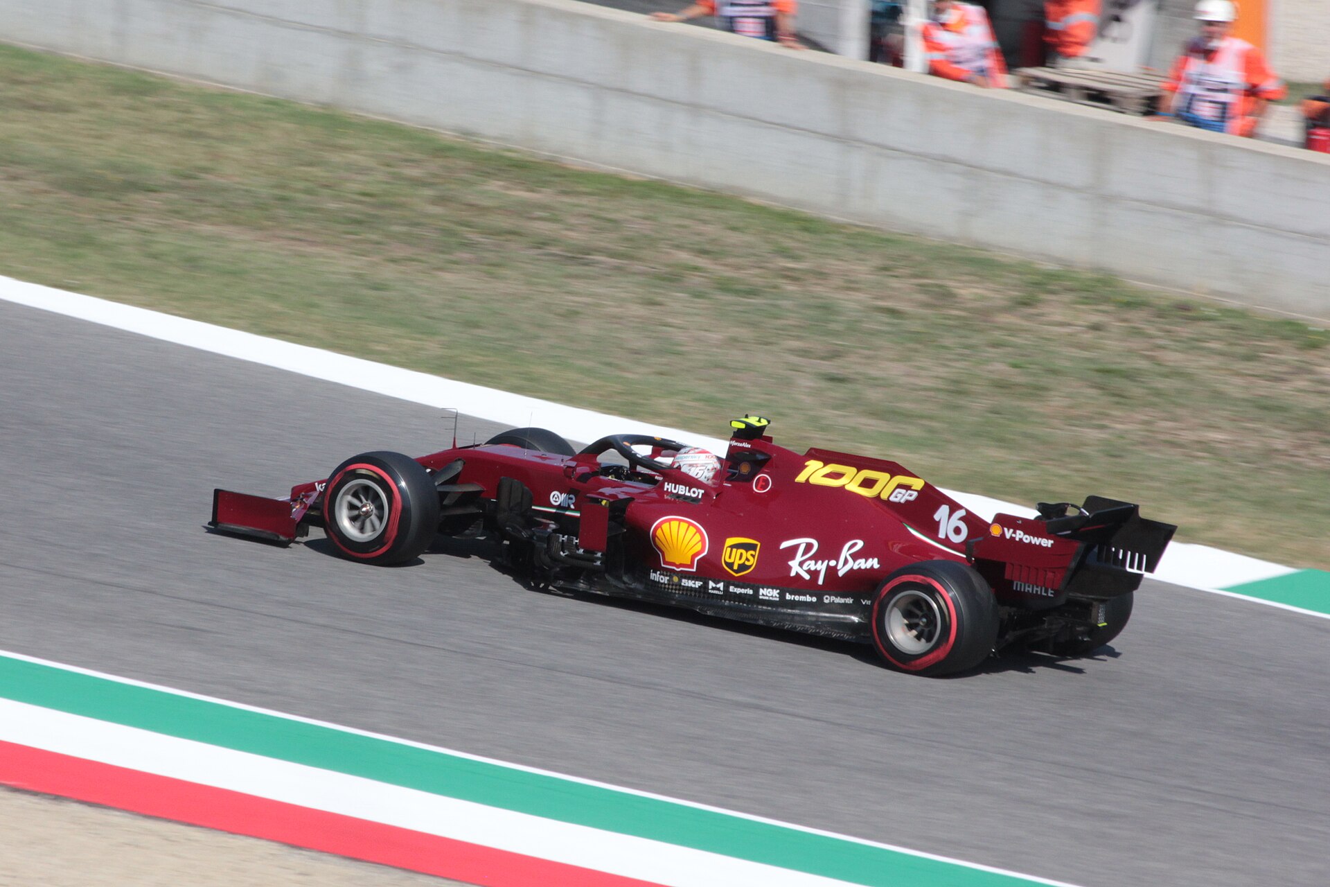 Charles Leclerc in the Ferrari SF1000 at the 2020 Tuscan Grand Prix at Mugello.