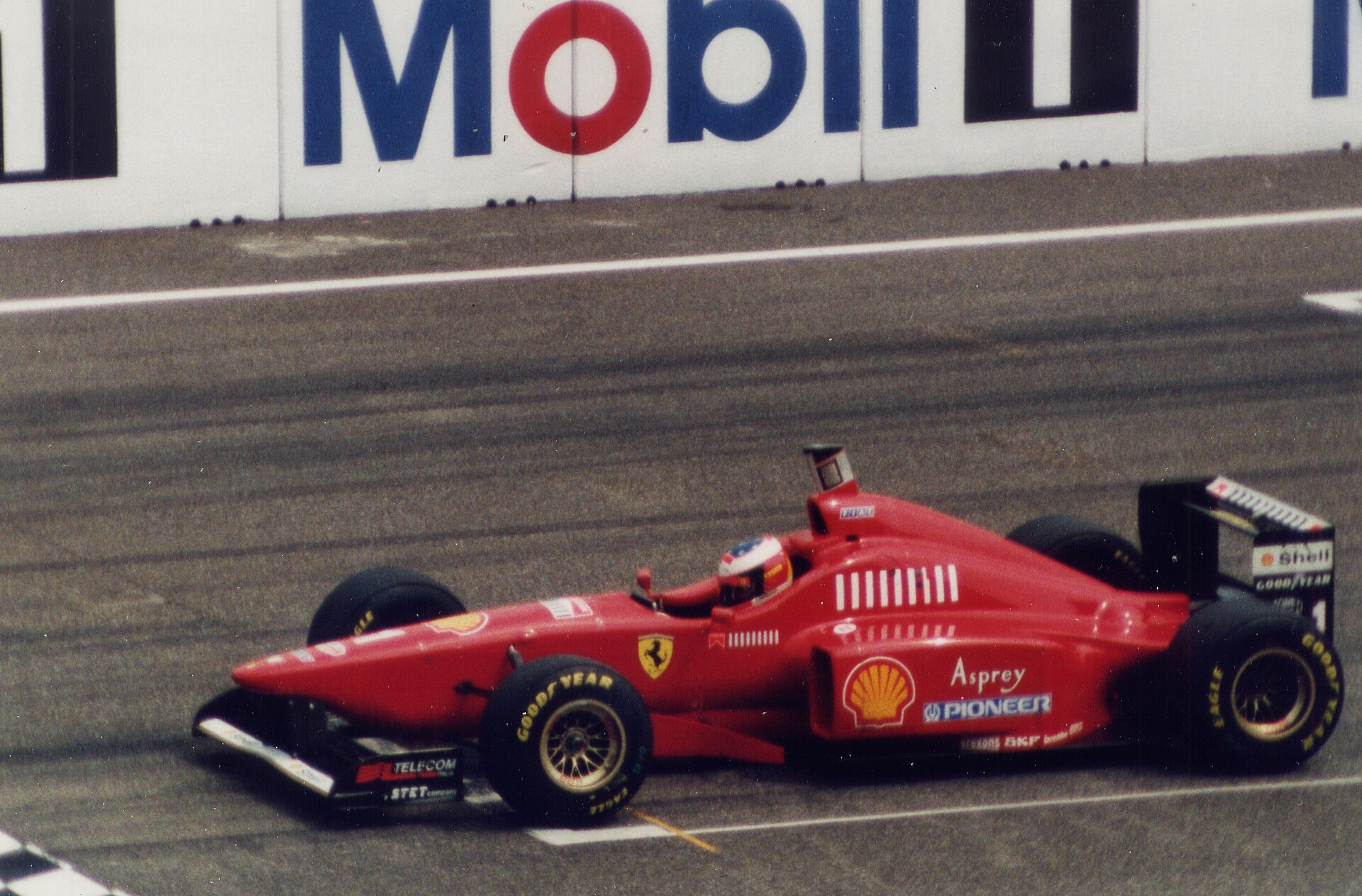 Michael Schumacher driving the Ferrari F310 during the 1996 Formula 1 season.