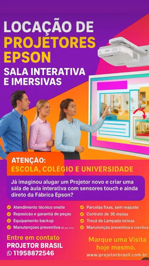Locação de Projetores Epson - Sala Interativa e Imersiva