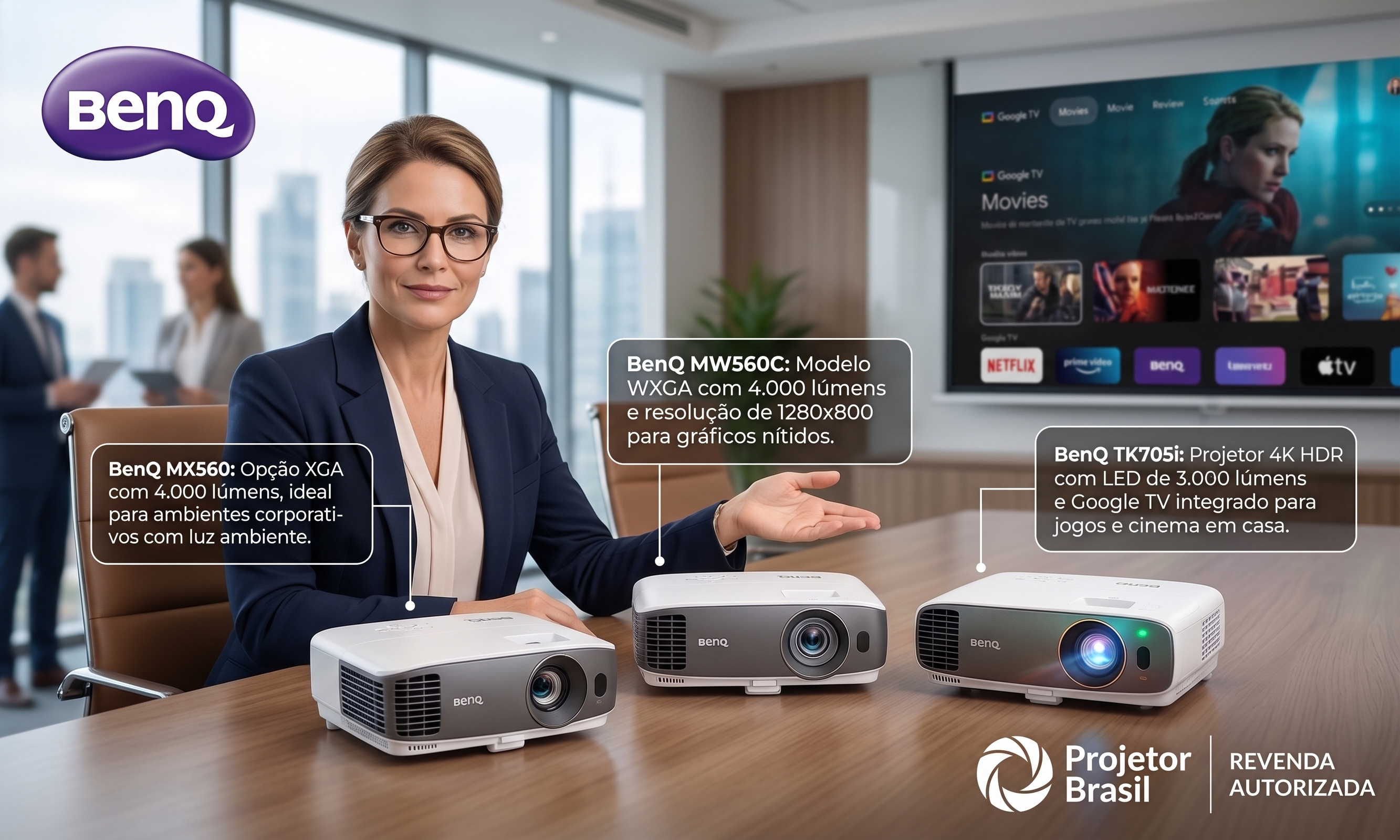 Revenda BenQ Projetor Brasil — projetores corporativos