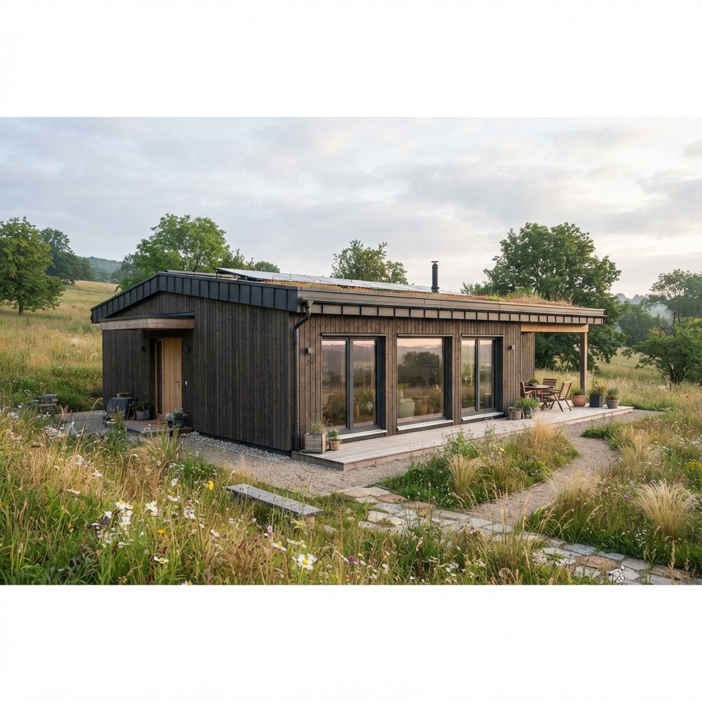Casa pasiva de madera de 150 m²