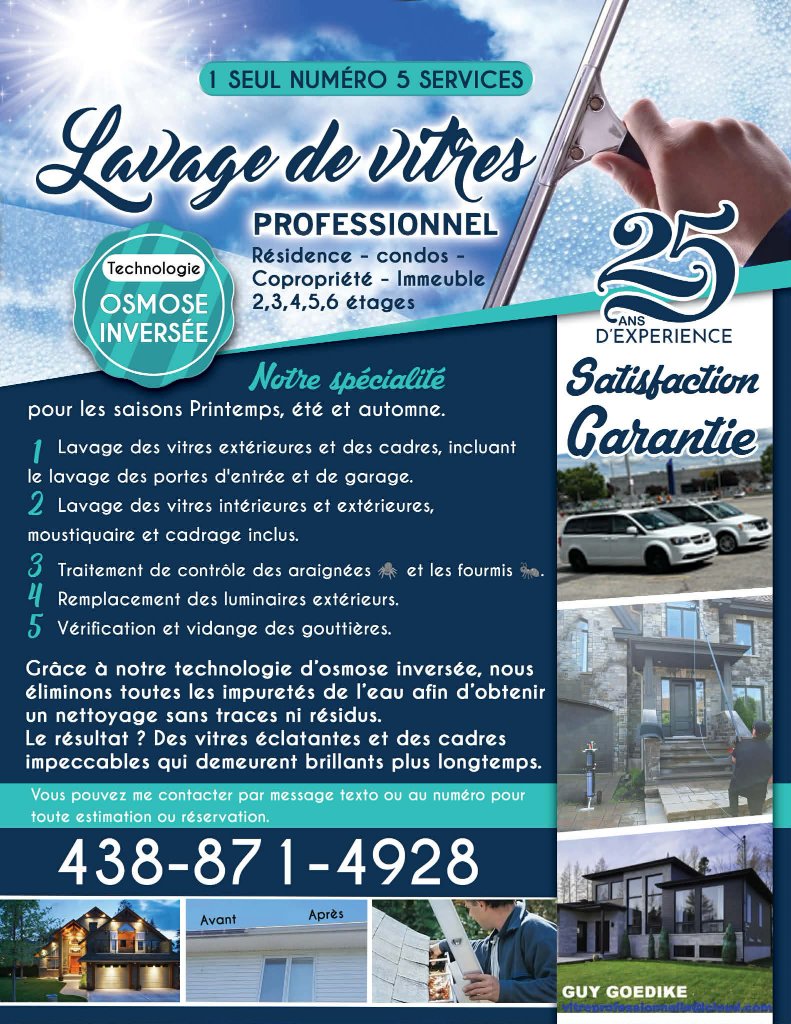 Dépliant Lavage de Vitres Professionnel