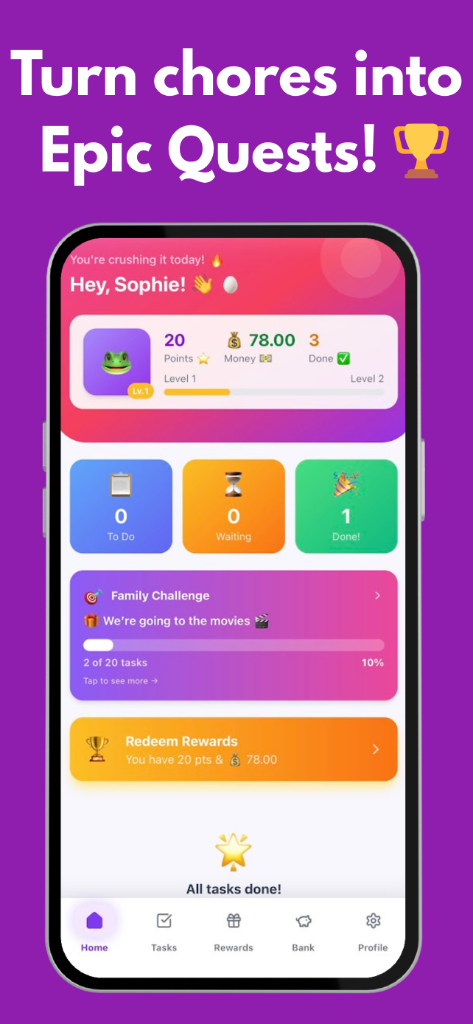 A look inside FamLoot: tasks, rewards and your child's adventure