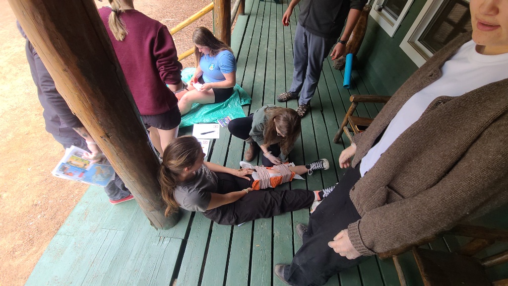 Outdoor first aid training session