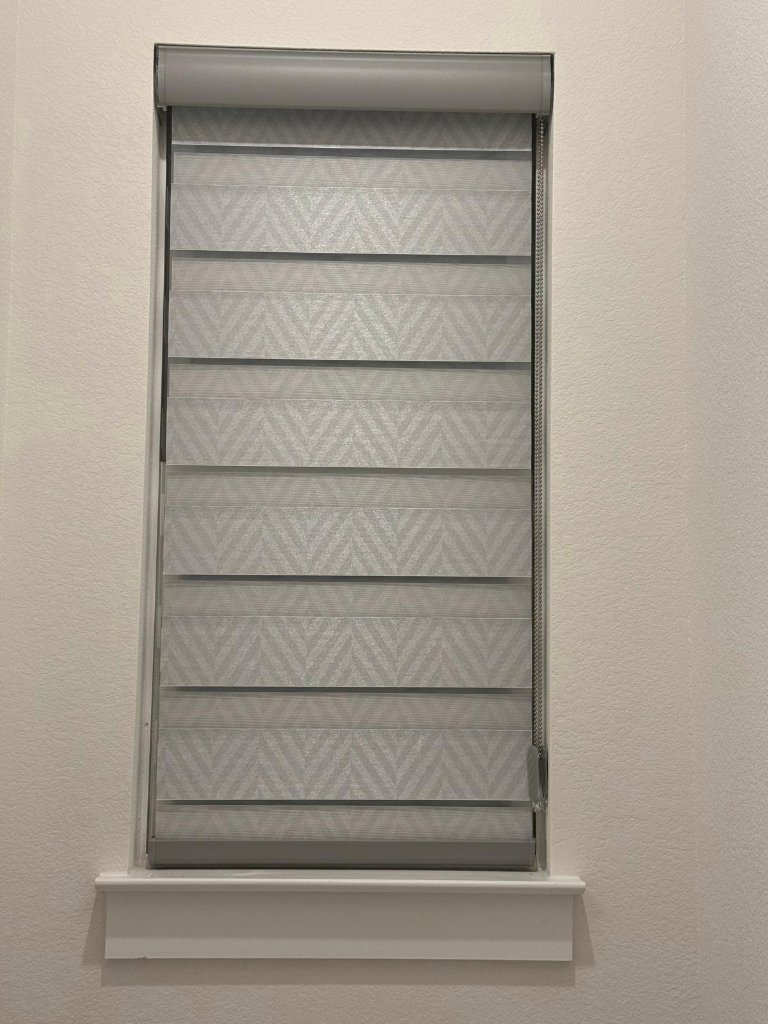 Bath Room – Drill Free Zebra Blind