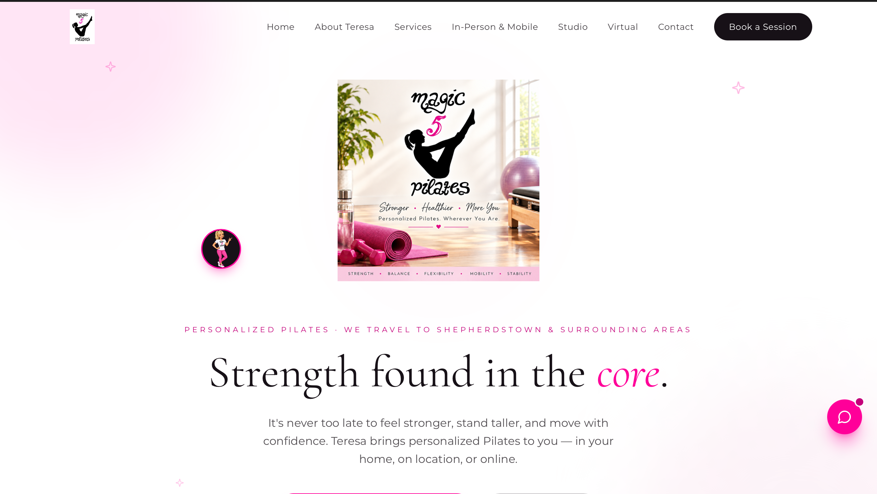 Magic 5 Pilates website built by VEX.inc