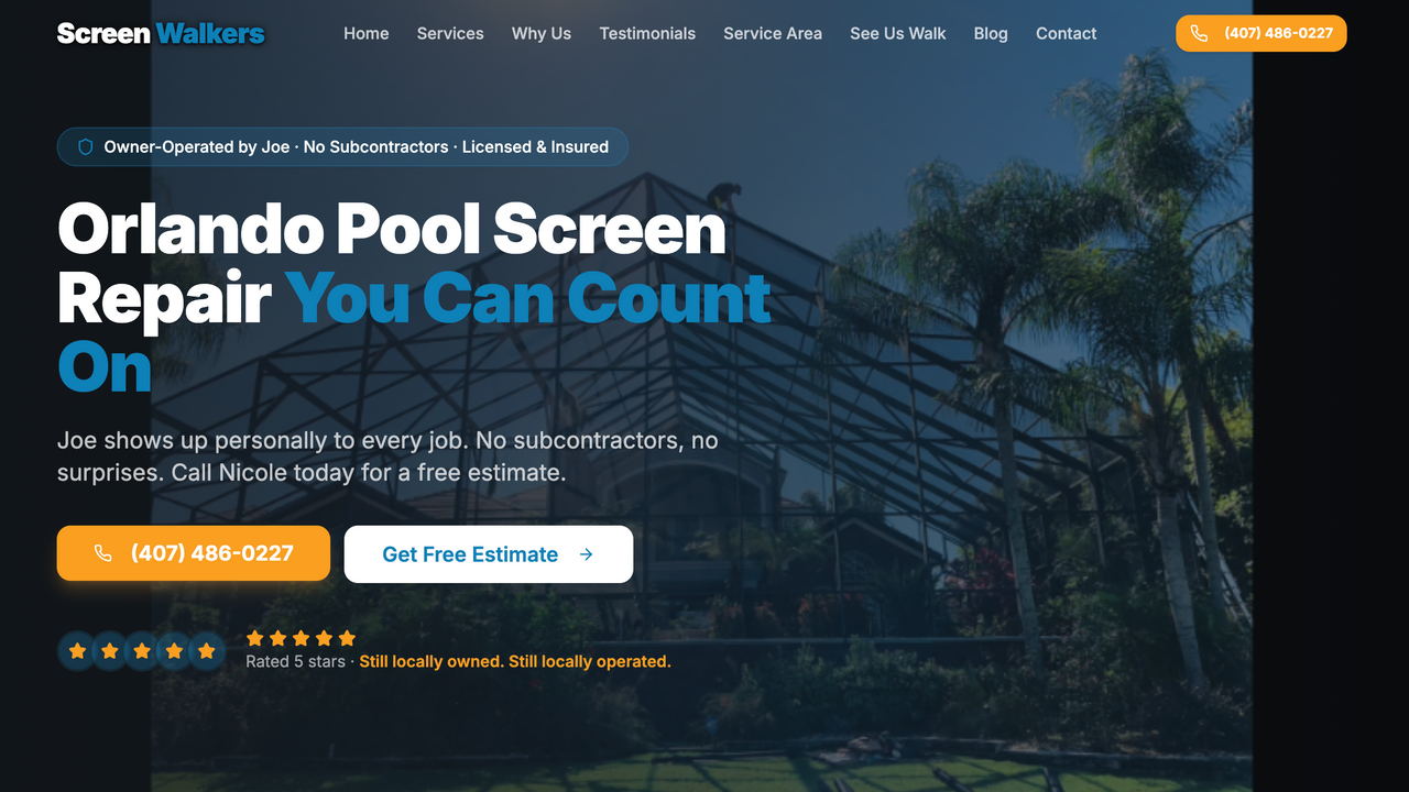 Screen Repair Website template preview