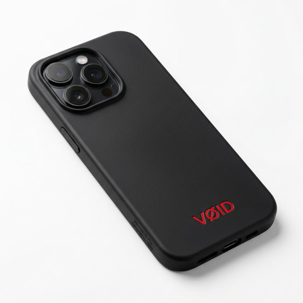 VØID iPhone Case — Black Corner Detail