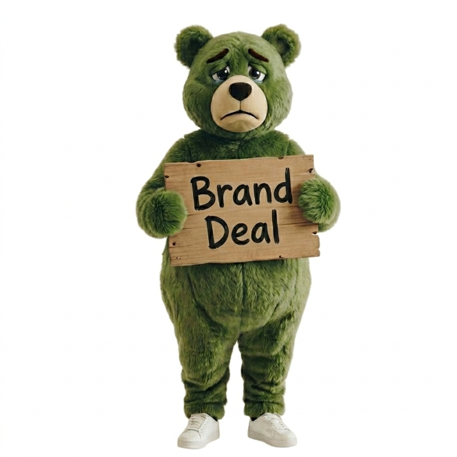 Brand Bear with Brand Deal sign
