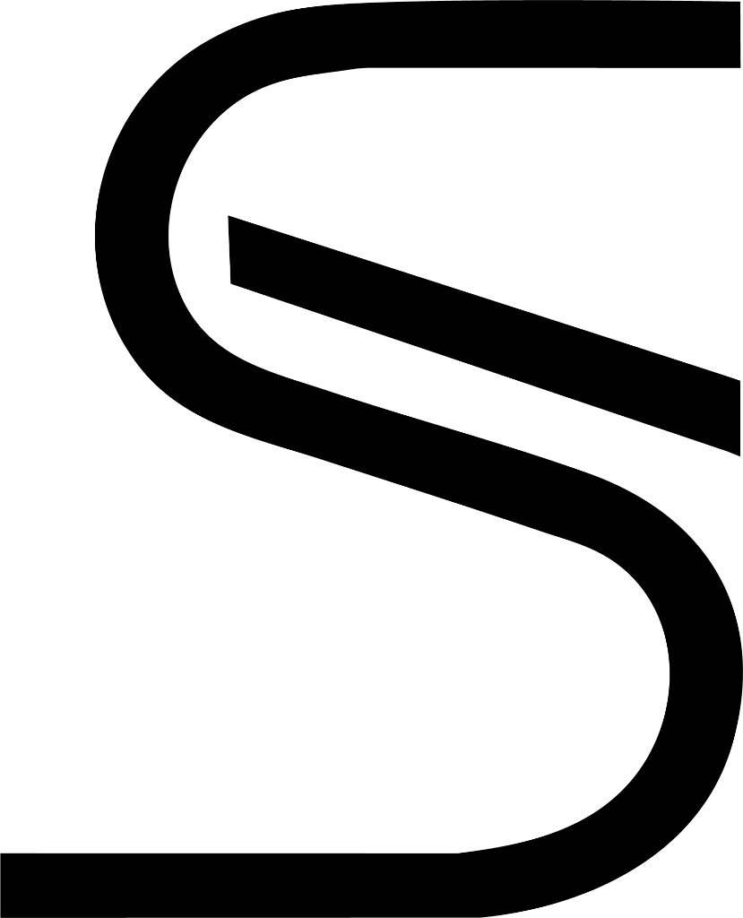 Saqen S icon — black on light