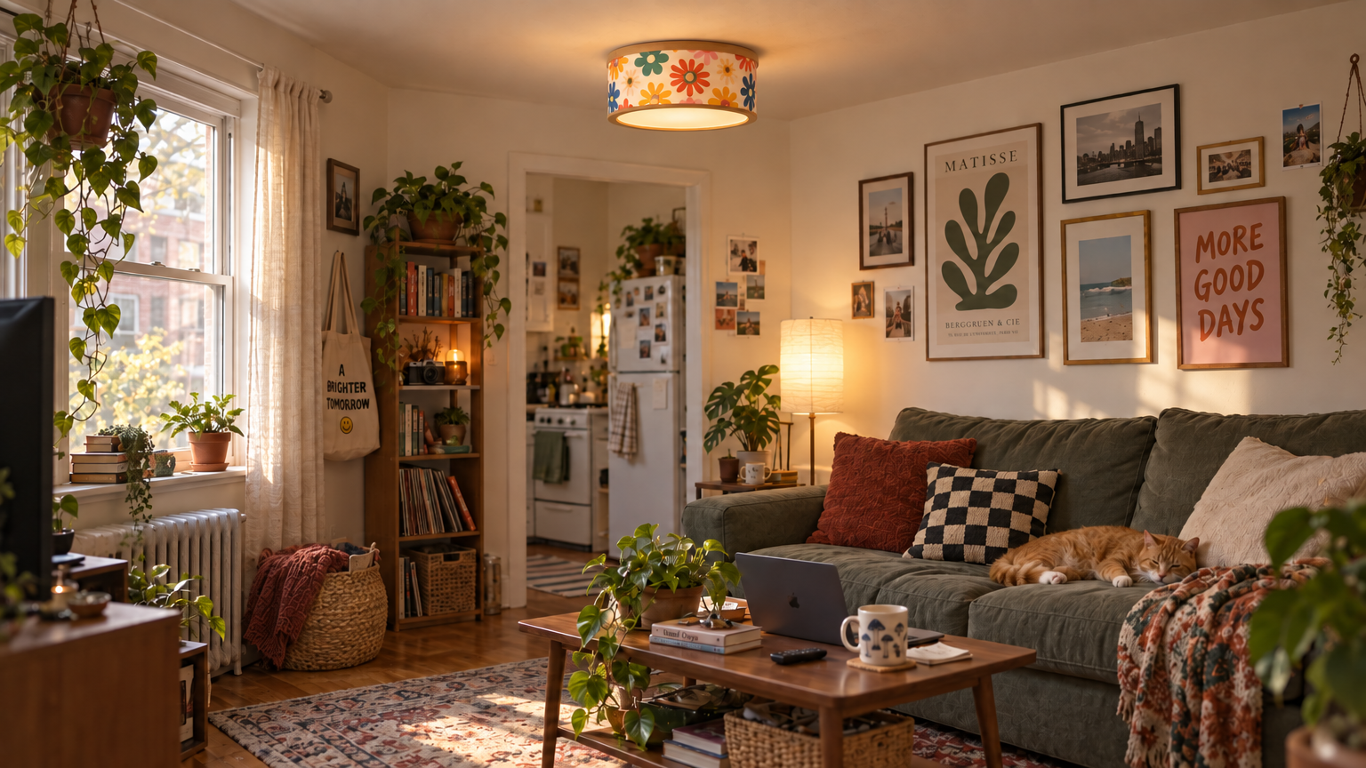 Bold Floral shade in a living room