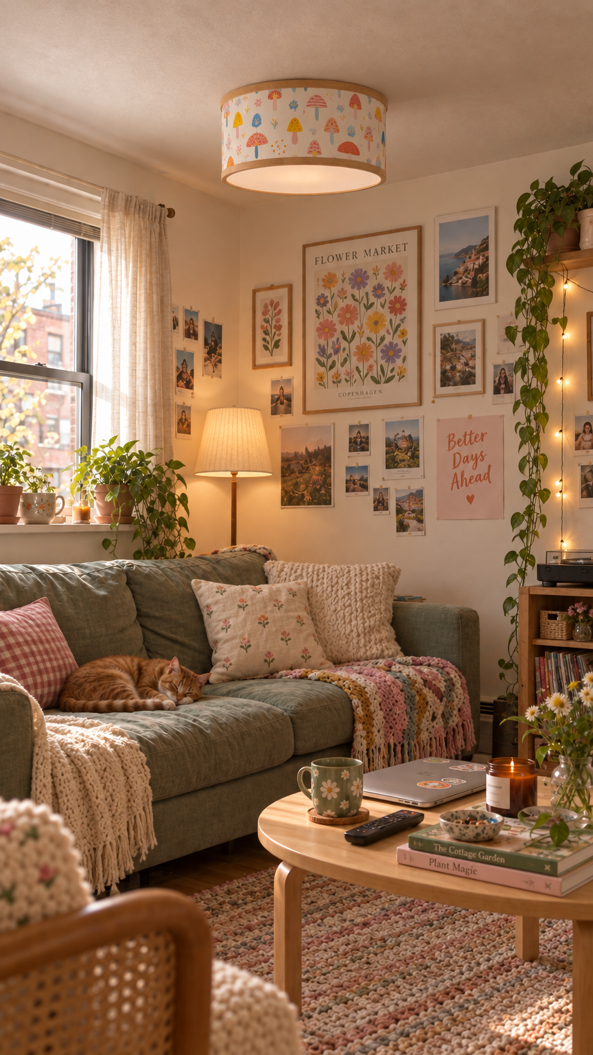 Cute Mushrooms shade in a living room
