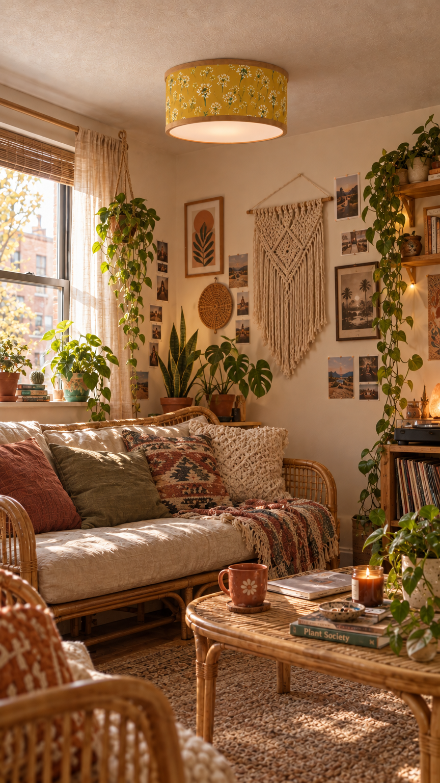 Mustard Wildflower shade in a living room