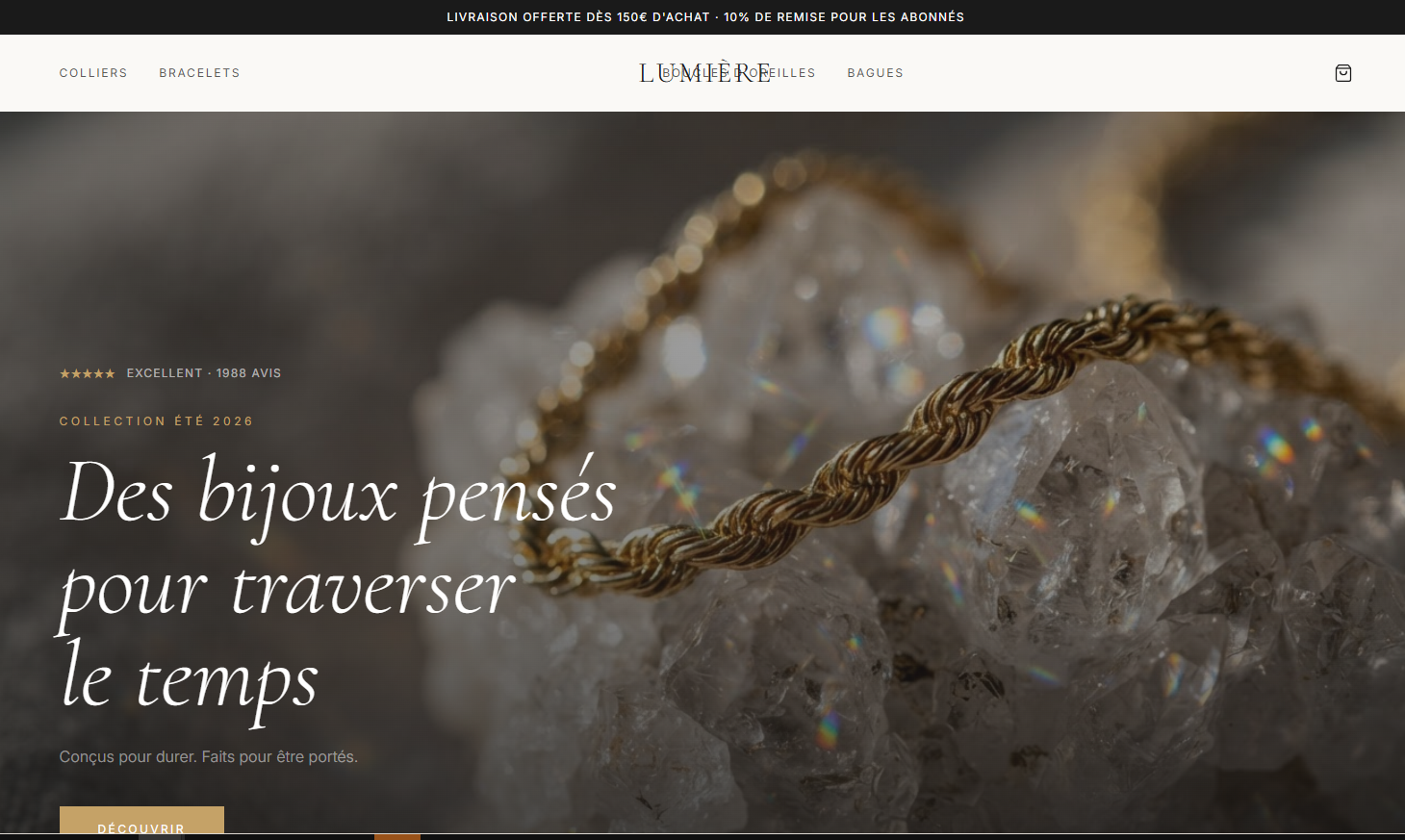 Lumière — E-commerce — Bijoux