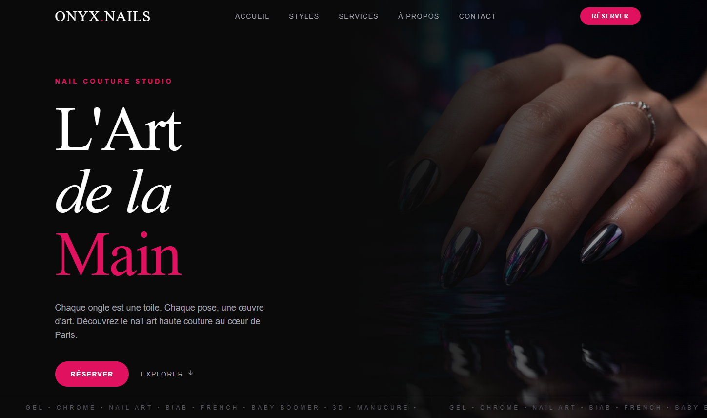 Onyx Nails — Site vitrine — Nail studio