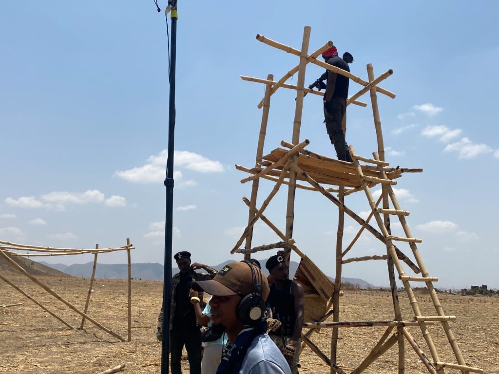 Building the set — watchtower construction
