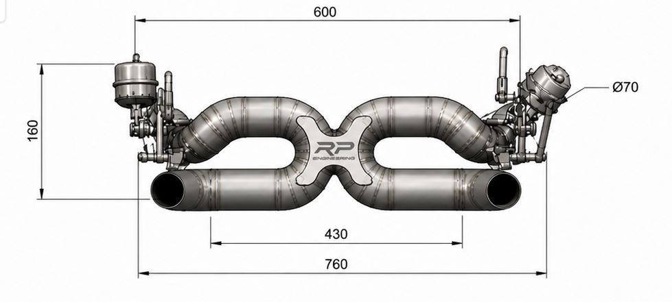CAD Zeichnung Abgasanlage