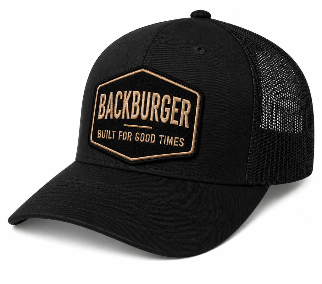The Good Times Trucker Hat — Blackout colourway by BackBurger