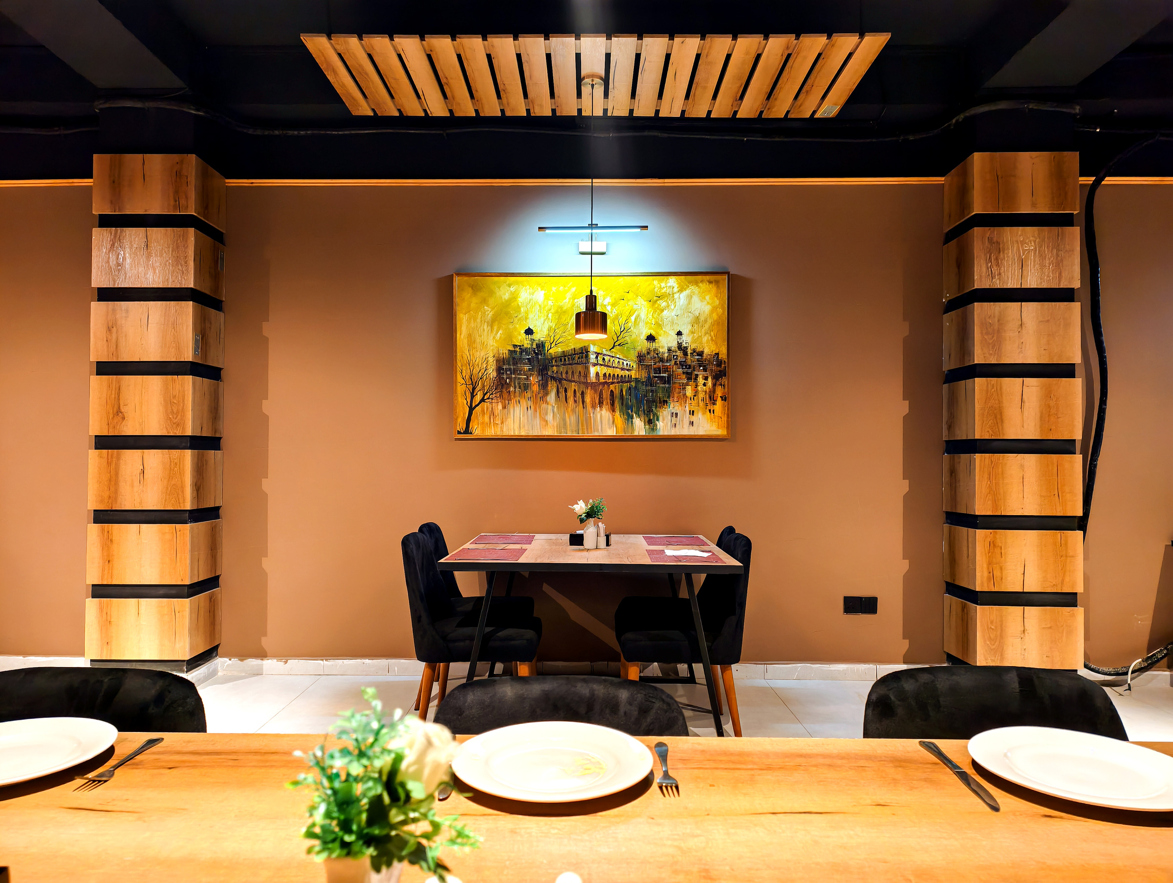 The Goldtree Table place settings and artwork