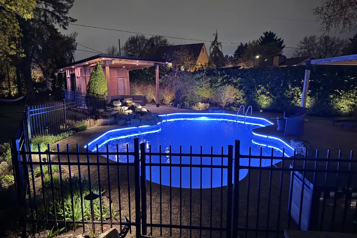 Pool and waterfall lighting