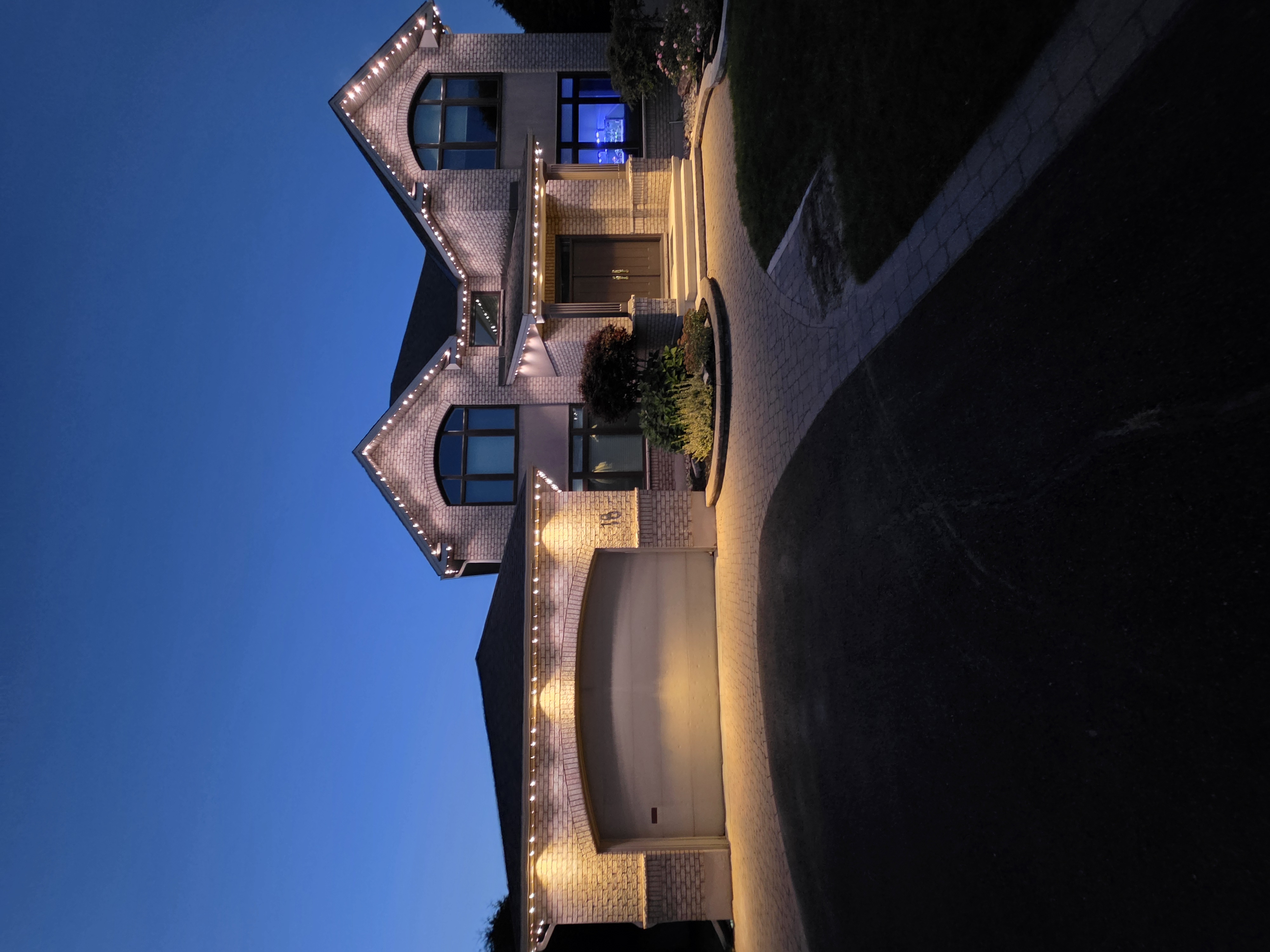 Warm-white eave lighting